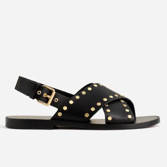 Madewell The Tuley Crossover Sandal in True Black Leather Size 7 - Picture 1 of 11